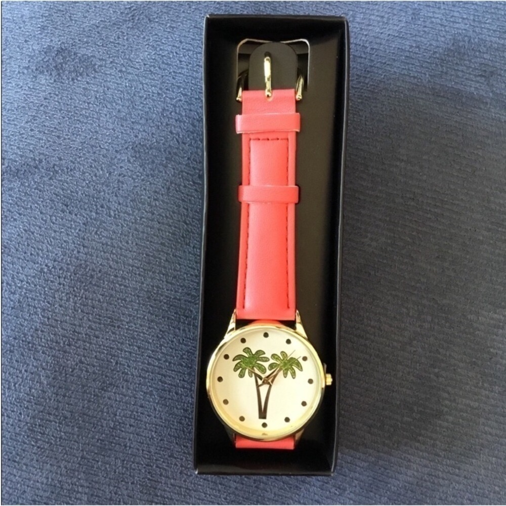AVON Woman’s Summers Best watch palm tree new in box Faux leather like s… - Picture 1 of 13
